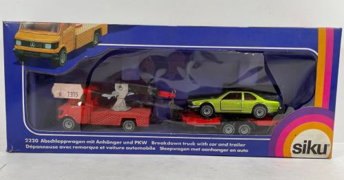SIKU 2220 - Abschleppwagen Mercedes 208 mit BMW 633 CSi - 1:55 OVP - Version 1979!
