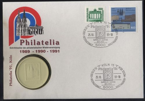 DDR Numisbrief | Porzellan Medaille | Meissen Philatelie 1991 Köln | Worbes 156a