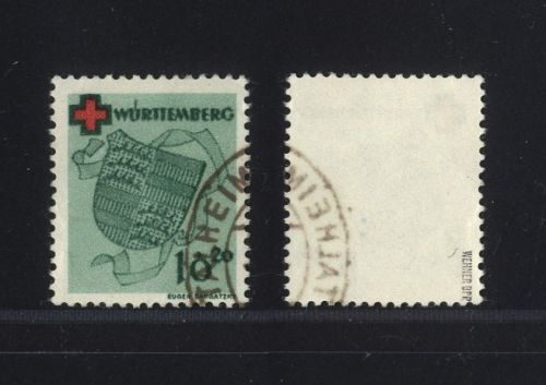 Französische Zone, Württemberg Nr. 40 A gestempelt, geprüft Wehner BPP