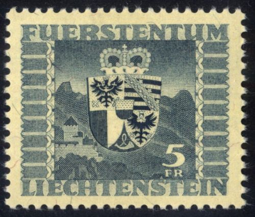 Liechtenstein MiNr. 243 postfrisch - 5 Rp. Freimarke Wappen