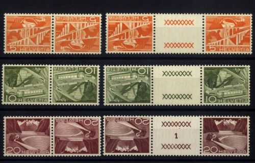 Schweiz 1949 K 41-43 / KZ 17-19 Zusammendrucke / Kehrdrucke postfrisch