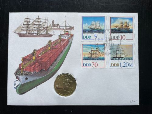 DDR Numisbrief 5 M | Rostock-Stralsund 1988 | Worbes 55a