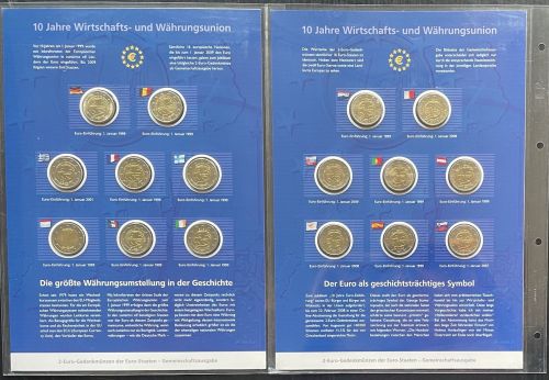 16 x 2 Euro 2009 - 10 Jahre WWU - im 2 Foldern - Strichmännchen