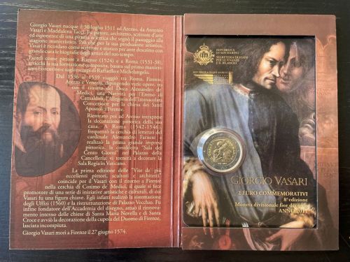 San Marino 2 Euro 2011 - Giorgio VASARI - Original im Blister OVP