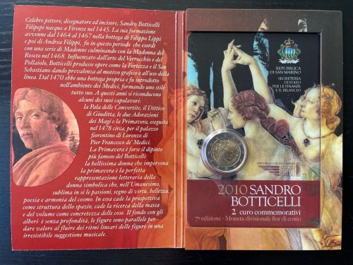 San Marino 2 Euro 2010 - Sandro BOTTICELLI - Original im Blister OVP
