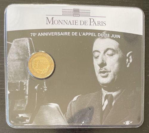 Frankreich 2 Euro 2010 - Charles de Gaulle - Coincard - Original im Blister OVP