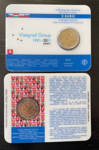 Slowakei 2 Euro 2011 - Coincard - 20 Jahre Visegrad Gruppe - OVP