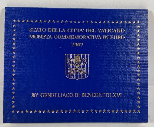 Vatikan 2 Euro 2007 Gedenkmünze im Folder - 80. Geburtstag Benedikt XVI