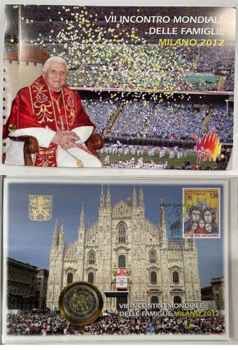 Vatikan 2 Euro 2012 - Weltfamilientreffen Benedikt XVI - in Numisbrief
