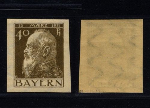 Bayern MiNr. 82 II U postfrisch ungezähnt, geprüft Dr. Helbig BPP - Abart