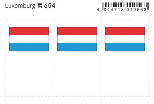 6 farbige Flaggensticker Luxemburg
