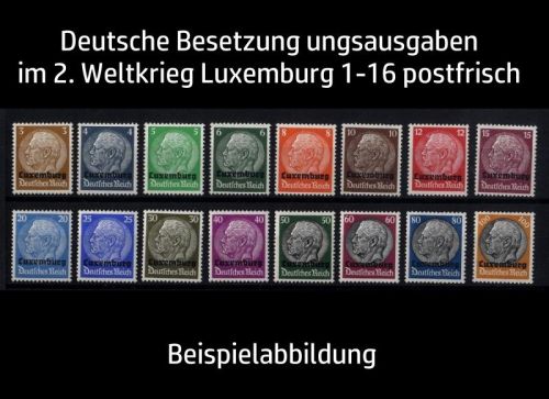 Deutsche Besetzung Luxemburg MiNr. 1-16 postfrisch