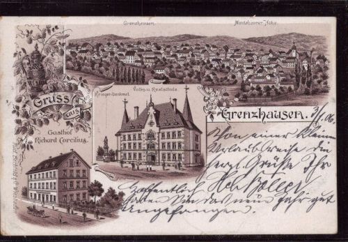 AK 5410 Litho Gruß aus Höhr Grenzhausen - Gasthof - 1906 echt gelaufen