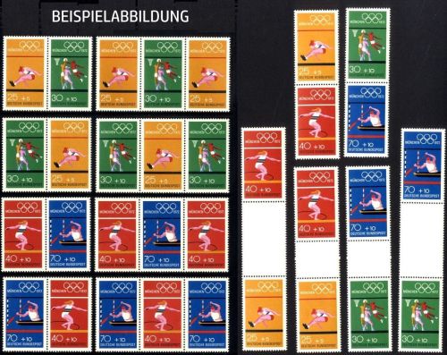 Bund Zusammendruck W30-37, S53-54, SZ1a-2b postfrisch Olympiade 1972