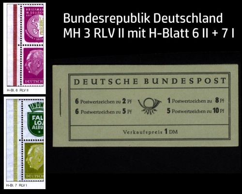 Bund, Markenheftchen MH 3 RLV II postfrisch - Heuss