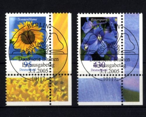 Bund MiNr. 2434-2435 gestempelt Ecke Eckrand ESST / EVST BERLIN - Blumen