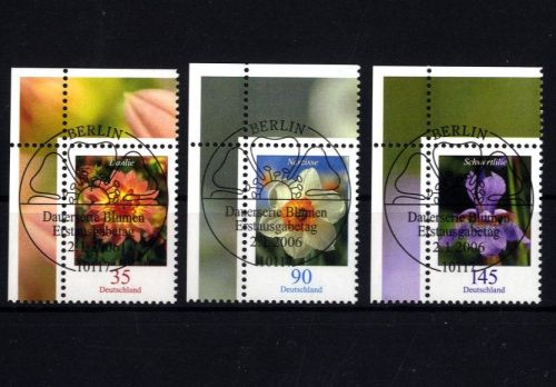 Bund MiNr. 2505-2507 gestempelt Ecke Eckrand ESST / EVST BERLIN - Blumen