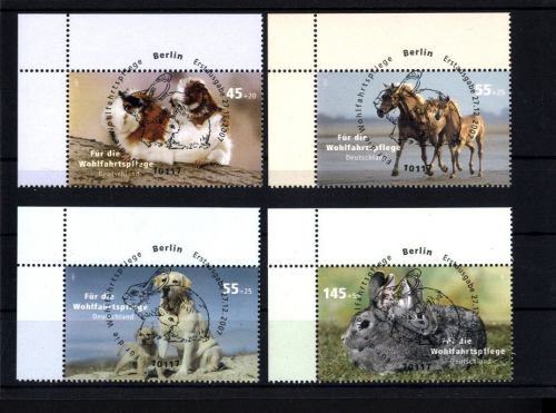 Bund, Michel Nr. 2630-2633 gestempelt ESST Eckrand - Wohlfahrt: Haustiere