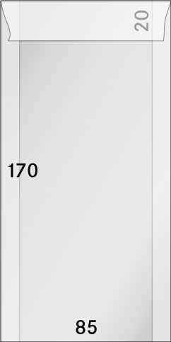 500 Pergamintüten 85 x 170 mm + 20 mm Klappe
