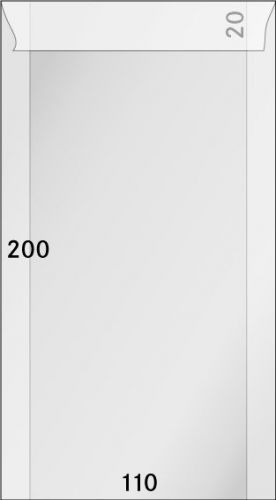 500 Pergamintüten 110 x 200 mm + 20 mm Klappe