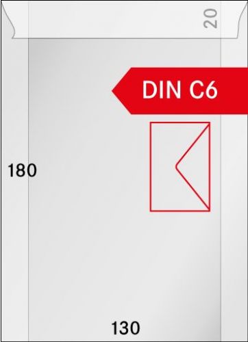 500 Pergamintüten 130 x 180 mm + 20 mm Klappe