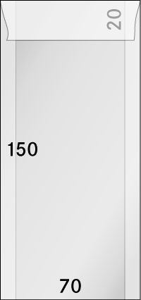 500 Pergamintüten 70 x 150 mm + 20 mm Klappe