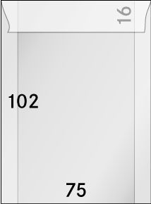 500 Pergamintüten 75 x 102 mm + 16 mm Klappe