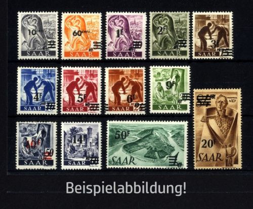Saarland, Michel Nr. 226-238 Z postfrisch - Freimarken Saar II mit neuem Wertaufdruck