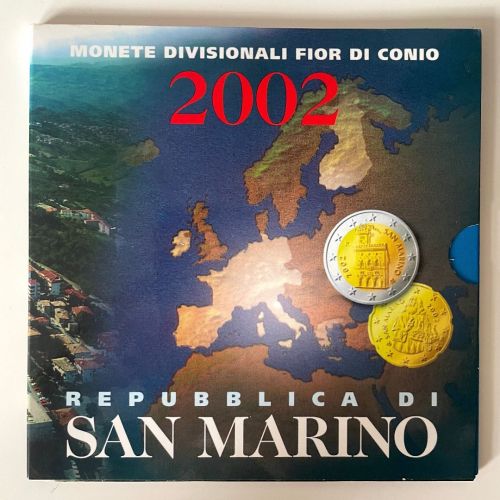 SAN MARINO Kursmünzensatz KMS 2002 im original Folder (3,88€)
