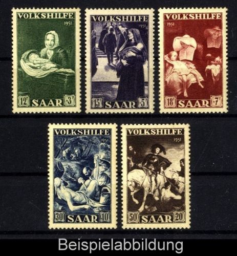 Saarland, Michel Nr. 309-313 postfrisch - Volkshilfe 1951 Gemälde