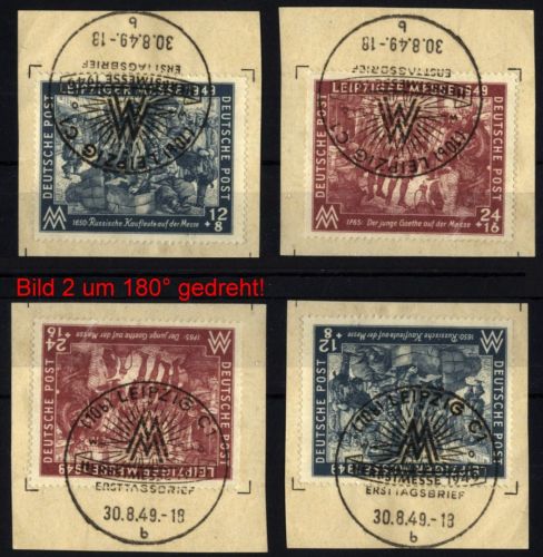 SBZ, Michel Nr. 240-241 gestempelt - SST Briefstücke - Leipziger Messe 1949