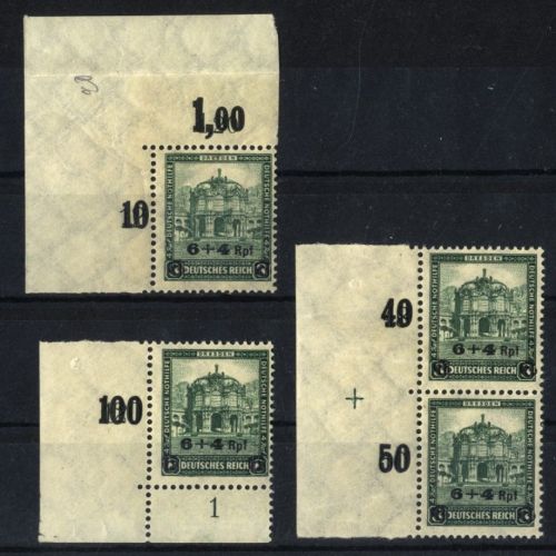 Deutsches Reich 463 BE ol / ul Ecke Eckrand Passerkreuz postfrisch - Nothilfe 1932