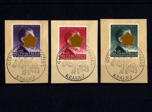 Generalgouvernement Nr. 101-103 gestempelt - Adolf Hitler Geburtstag 1942