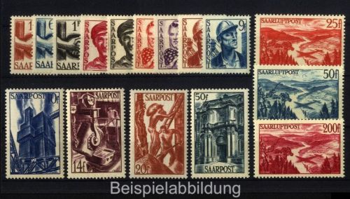 Saarland 1948 - MiNr. 239-254 postfrisch - Wiederaufbau des Saarlandes