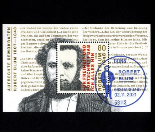 Bund, Block 89 gestempelt ESST Bonn - Aufrechte Demokraten – Robert Blum