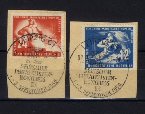 DDR, MiNr. 273-274 gestempelt - SST Leipzig Philatelisten Kongreß 1950