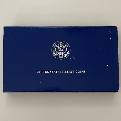 USA United States 1986 - Liberty Coins Silver Dollar + Half Dollar - Box & COA