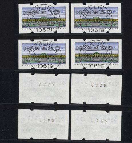 Bund, ATM 2 Typ 2.2.1 RS1 Restwertsatz gestempelt mit Nummer Vollstempel BERLIN