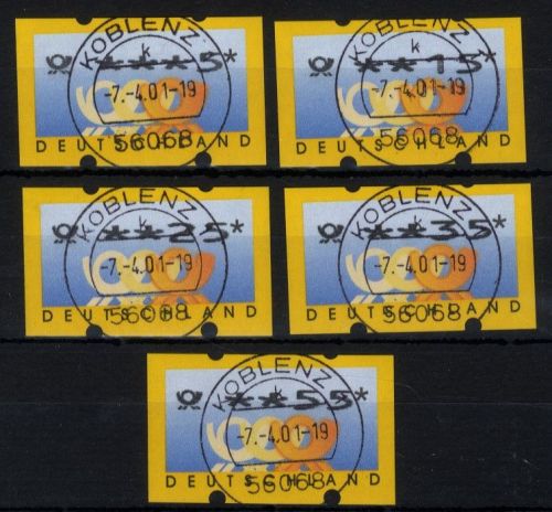 Bund, ATM 3.2 - 5er-Serie Satz gestempelt Vollstempel Koblenz