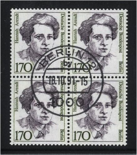 Berlin 826 | 170 Pf. Frauen Viererblock gestempelt Vollstempel geprüft Schlegel