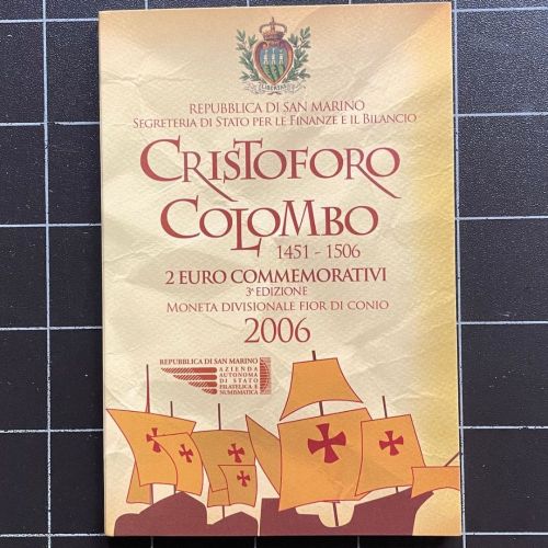 San Marino 2 Euro 2006 - Christoforo Colombo Kolumbus - Original im Blister OVP