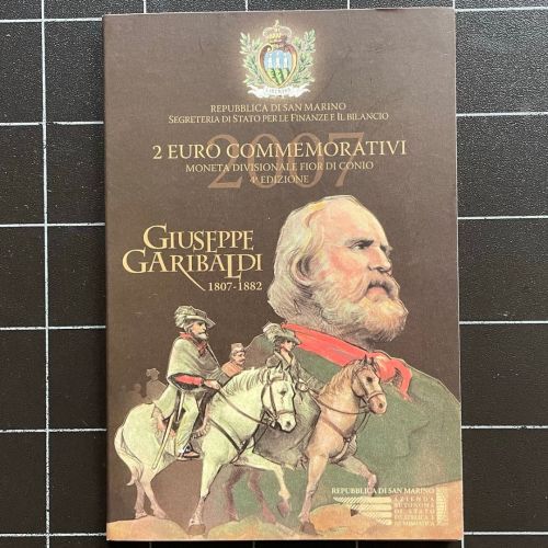 San Marino 2 Euro 2007 - Giuseppe Garibaldi - Original im Blister OVP