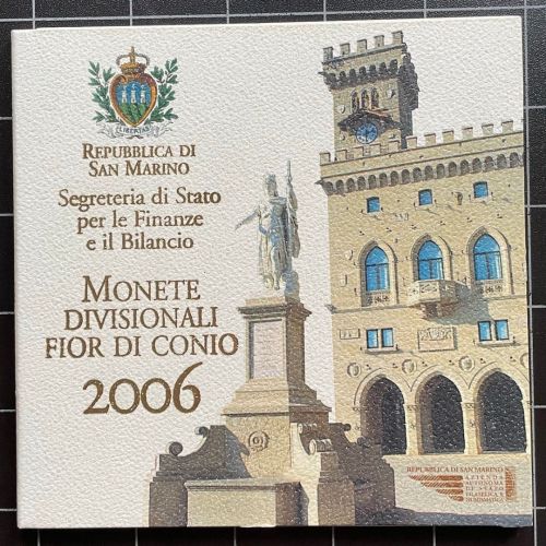 SAN MARINO Kursmünzensatz KMS 2006 mit 5 Euro Silber im original Folder (8,88€)