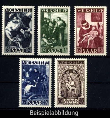 Saarland Michel Nr. 267-271 postfrisch - Volkshilfe 1949 Gemälde
