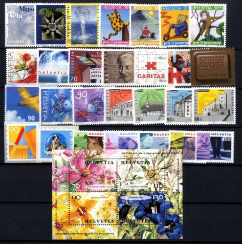 Schweiz Briefmarken Jahrgang 2001 postfrisch komplett