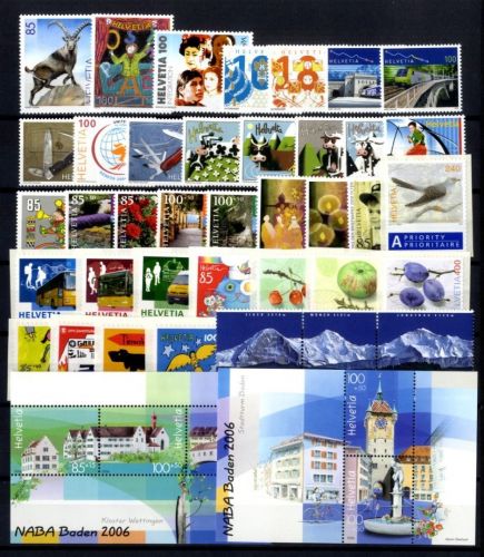 Schweiz Briefmarken Jahrgang 2006 postfrisch komplett