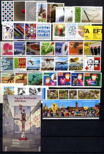 Schweiz Briefmarken Jahrgang 2010 postfrisch komplett