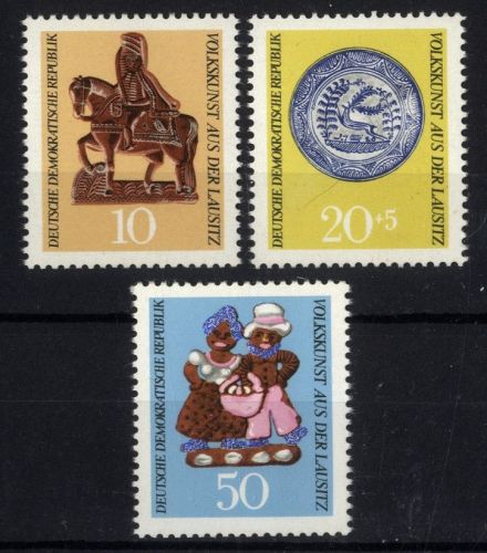 DDR, MiNr. 1521-1523 postfrisch Einzelmarken - Volkskunst aus der Lausitz