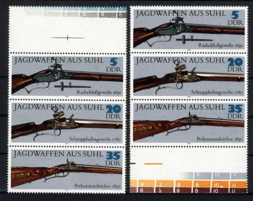 DDR N2376-2781 DV Dreierstreifen Leerfeld postfrisch - Jagdwaffen Suhl