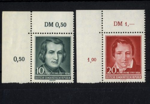 DDR, MiNr. 516-517 postfrisch, Eckrand Ecke 1 - Heinrich Heine